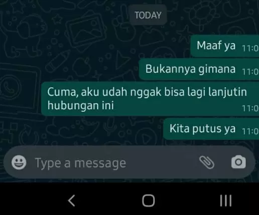 Chat minta maaf pas putus berbagai sumber