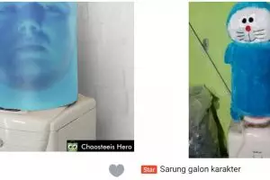 10 Potret jualan sarung galon di online shop, unik tapi lucu juga