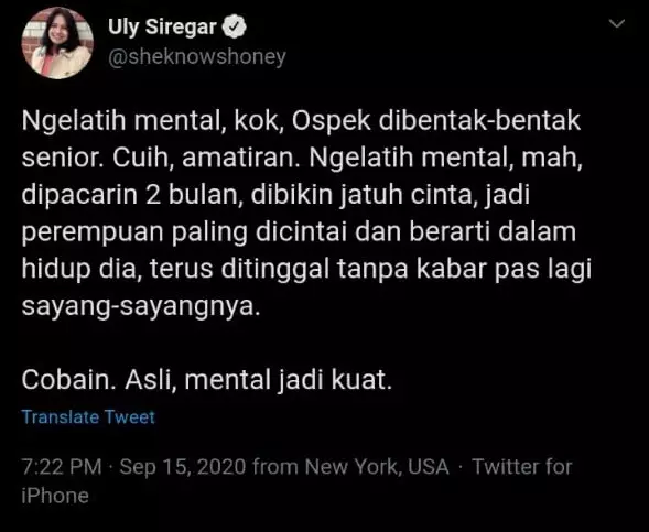 cuitan melatih mental Twitter