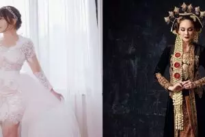 Belum menikah, ini potret anggun 10 seleb kenakan busana pengantin