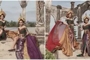 10 Potret Ashanty dan Aurel Hermansyah kenakan kebaya Bali, memesona