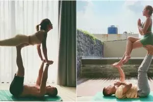 8 Aksi Awkarin yoga bareng pacar saat pandemi, kompak banget