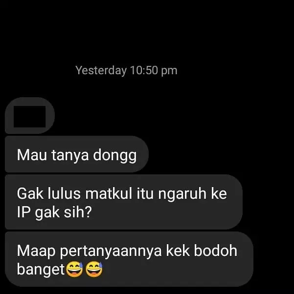 Chat dari mahasiswa baru Instagram