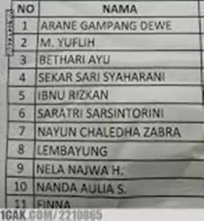 nama absurd di kartu keluarga Berbagai Sumber