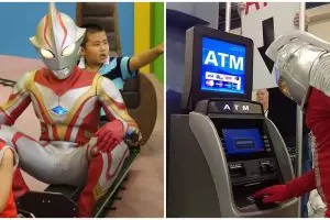 10 Momen kocak Ultraman saat tak melawan musuh, jadi tukang sapu