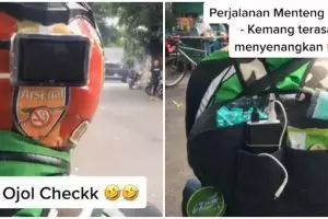 Viral ojek online sediakan fasilitas lengkap, ada televisi mini