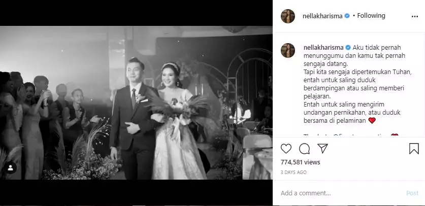 Ungkapan cinta Nella Kharisma untuk Dory © 2020 brilio.net