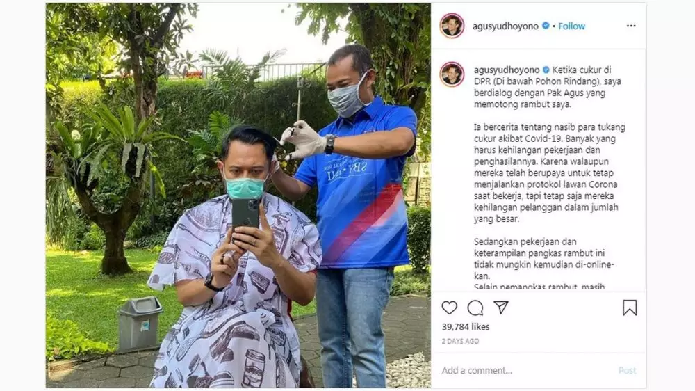 Potret AHY potong rambut Berbagai sumber
