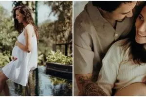 7 Potret maternity anak ke-3 Dahlia Poland, simpel dan elegan