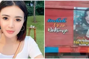 8 Potret wajah Wika Salim terpampang di bak truk, penuh kata-kata lucu