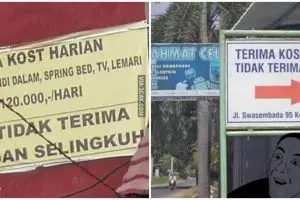 10 Tulisan terima kos ini absurd banget, bikin geleng kepala