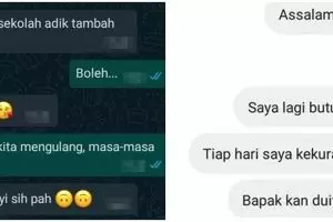 10 Chat minta uang ke bapak, lucunya bikin senyum-senyum kesal