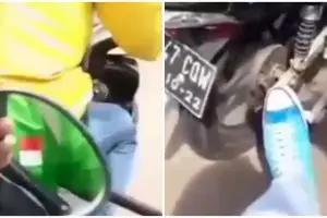 Potret driver ojek online saling bantu meski beda perusahaan, salut