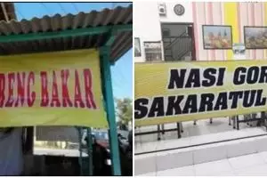 10 Spanduk jualan nasi goreng ini bikin pembeli cekikikan