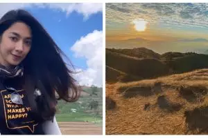 8 Potret Dinda Kirana saat mendaki gunung, gayanya curi perhatian