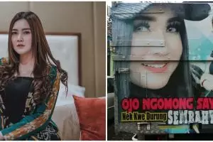 Potret wajah 7 penyanyi dangdut terpampang di truk, quotenya kocak