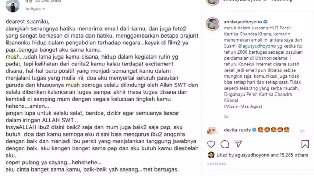 surat cinta seleb berbagai sumber