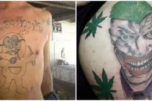 10 Desain tato ini absurdnya bikin ketawa, jadi gagal seram gitu