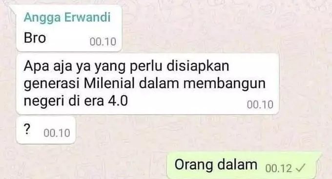 pertanyaan teman di WA Twitter