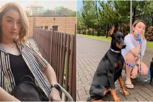 7 Gaya pemotretan Natasha Ryder dengan anjing kintamani, dipuji keren