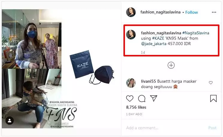 harga masker Nagita Slavina © 2020 brilio.net