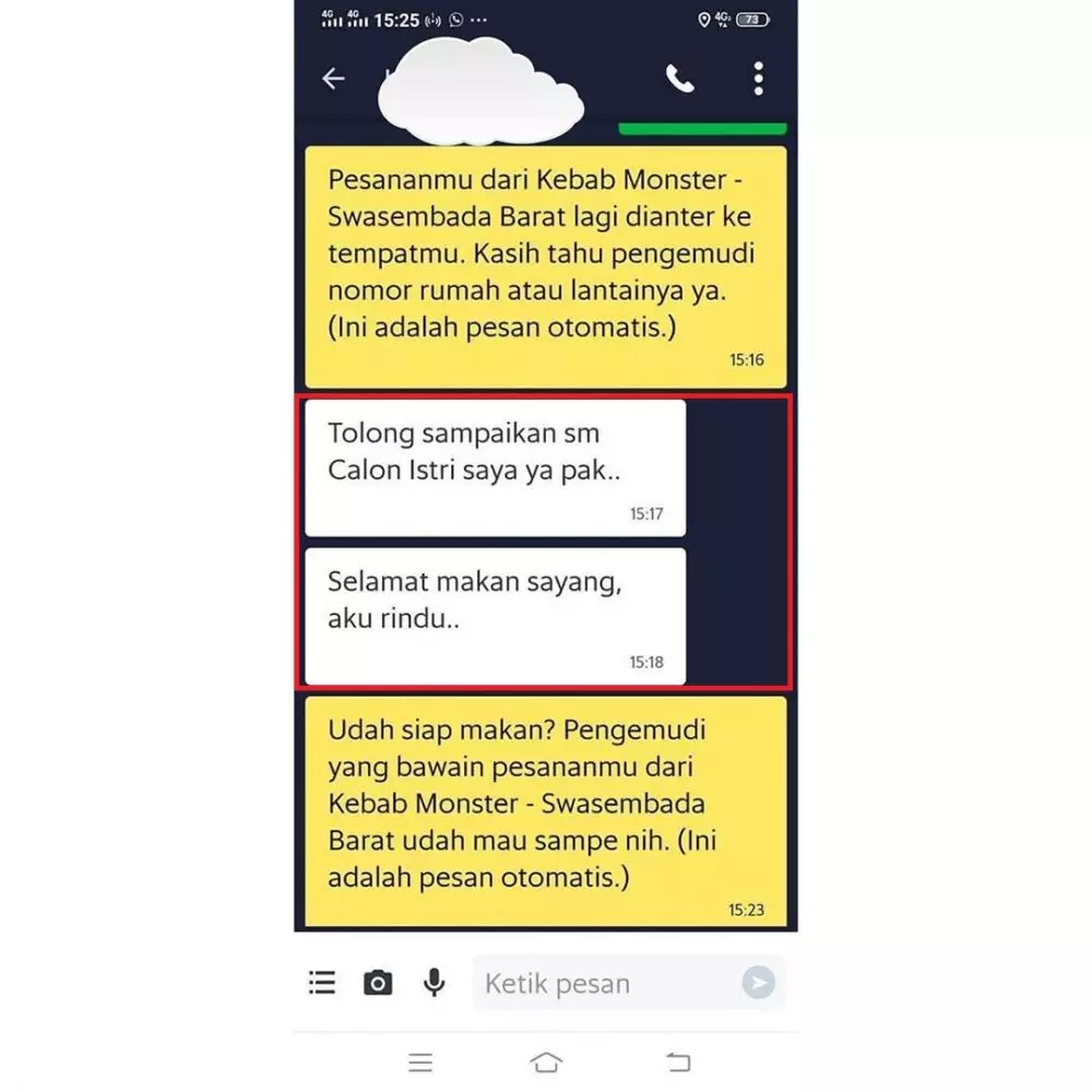 Permintaan customer ojol Instagram