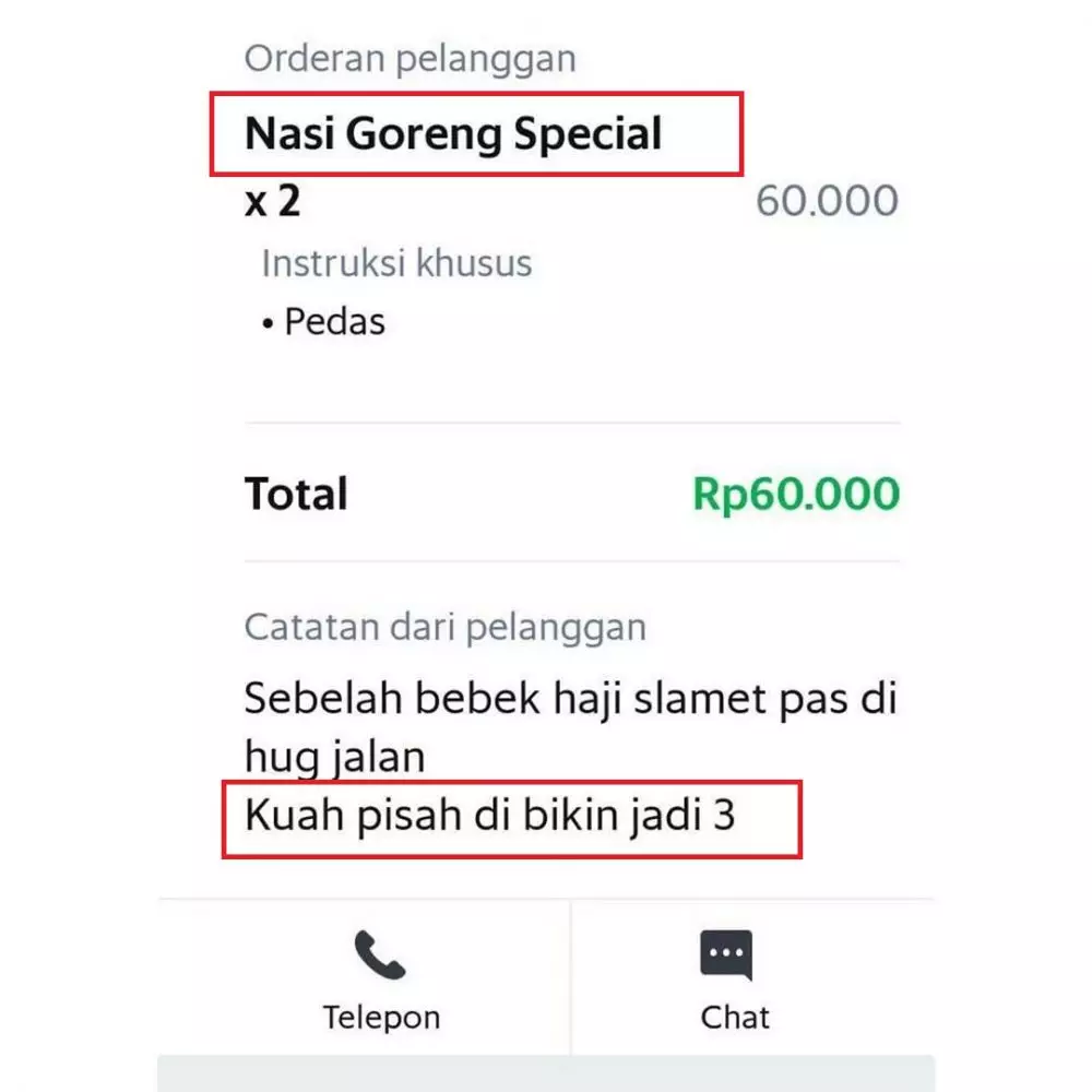 Permintaan customer ojol Instagram