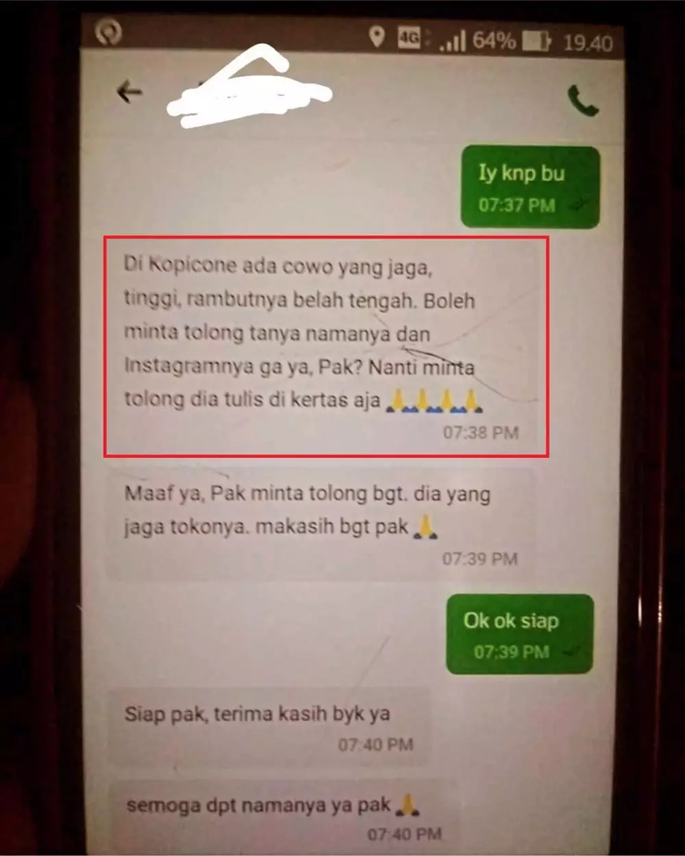 Permintaan customer ojol Instagram