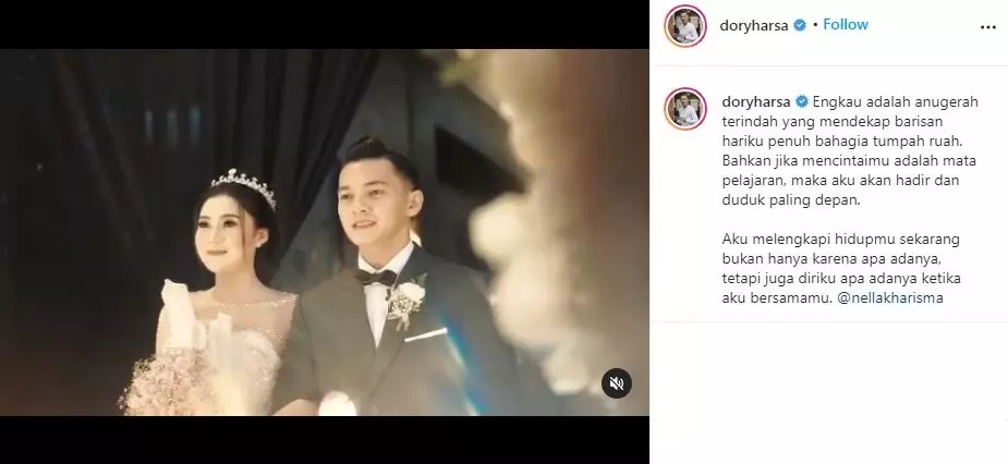 Gombalan Dory Harsa dan Nella Kharisma  Instagram