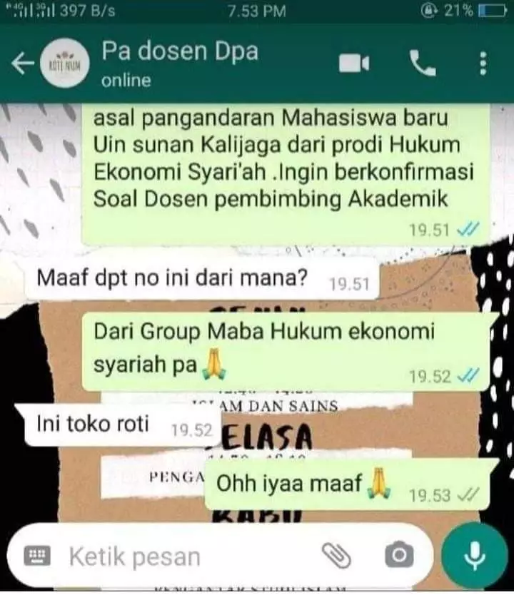 Chat salah sambung di WA berbagai sumber Chat salah sambung di WA berbagai sumber