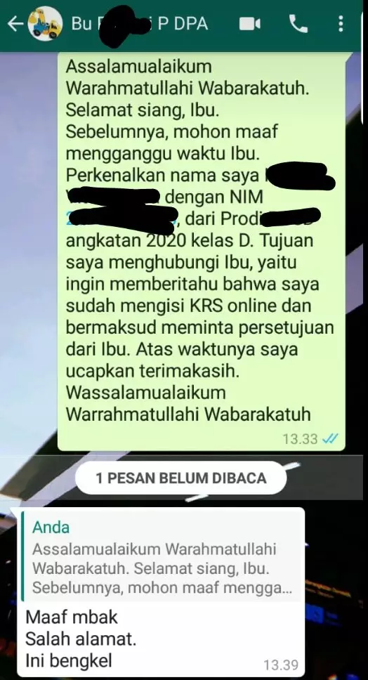 Chat salah sambung di WA berbagai sumber Chat salah sambung di WA berbagai sumber
