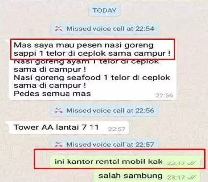 Chat salah sambung di WA berbagai sumber Chat salah sambung di WA berbagai sumber