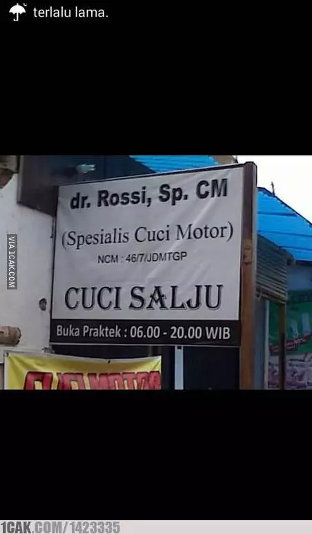 spanduk lucu promosi cuci kendaraan 1cak.com