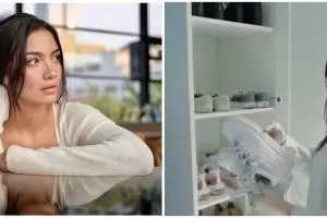 10 Potret walk in closet Angela Gilsha, berkonsep minimalis dan rapi