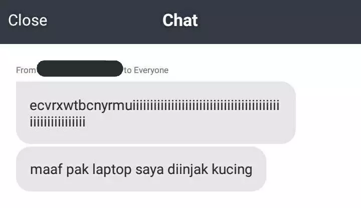 Chat minta maaf ke dosen Twitter