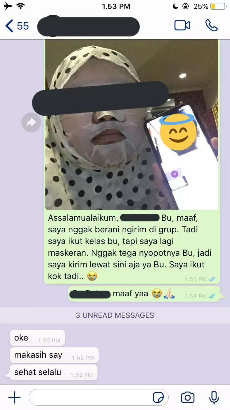 Chat minta maaf ke dosen Twitter