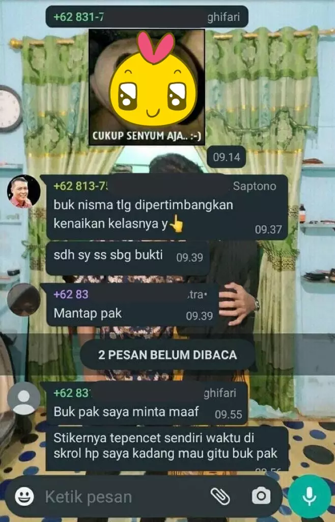 Chat minta maaf ke dosen Twitter