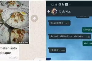 10 Chat ibu kos bagi-bagi makanan ini bikin senyum girang
