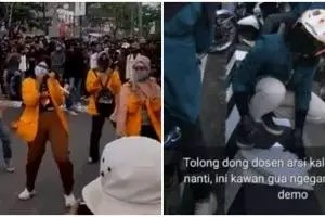8 Momen unik saat demonstrasi, bisa menurunkan tensi emosi