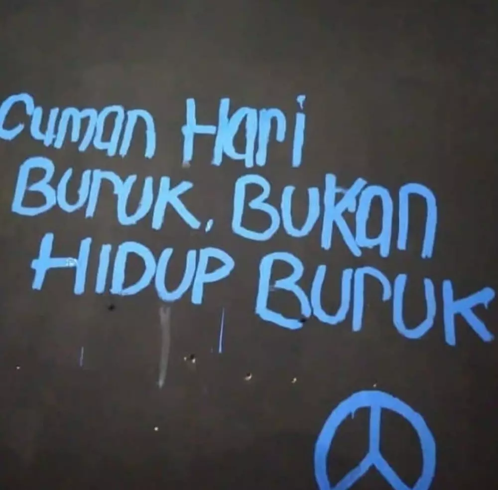 Tulisan motivasi di tembok Twitter Tulisan motivasi di tembok Twitter