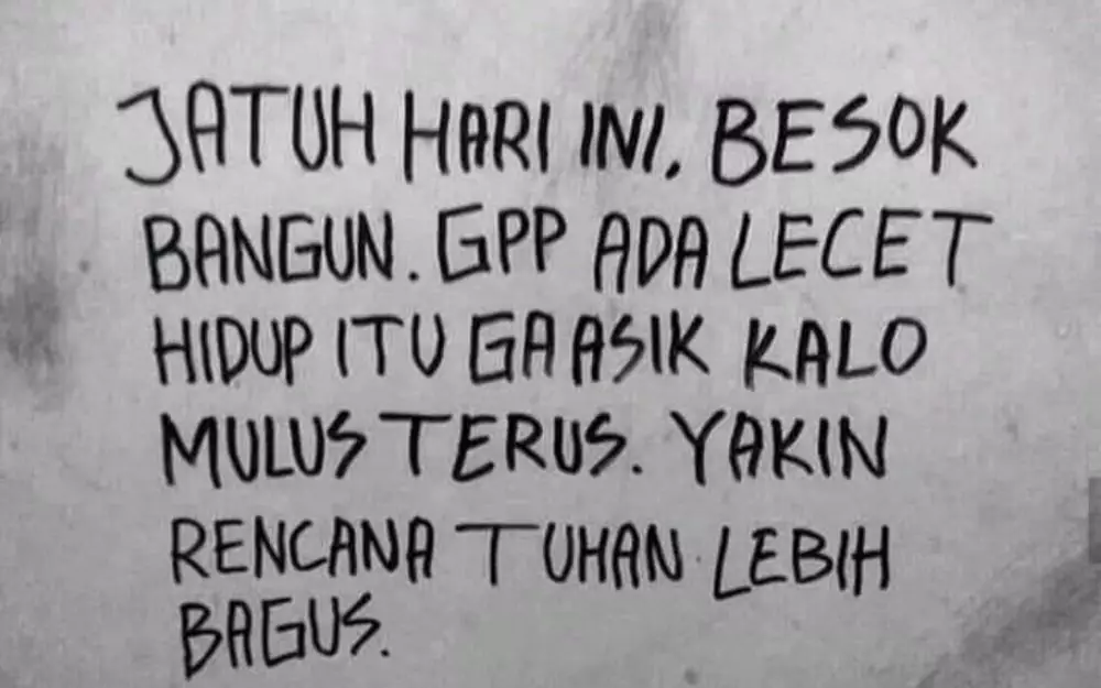 Tulisan motivasi di tembok Twitter Tulisan motivasi di tembok Twitter