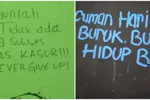 10 Tulisan motivasi di tembok ini bikin nyengir semangat
