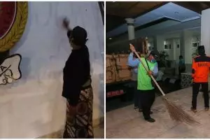 10 Momen warga Jogja bersih-bersih sampah usai demo tolak Omnibus Law