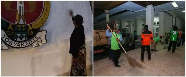 10 Momen warga Jogja bersih-bersih sampah usai demo tolak Omnibus Law