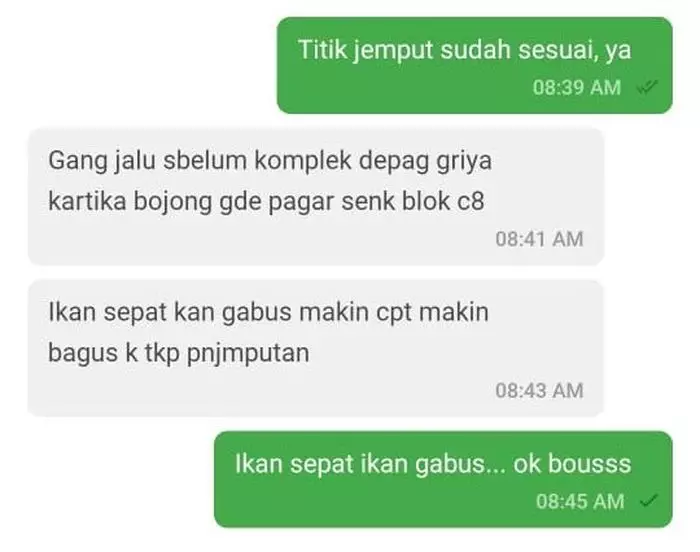 chat pantun ala driver ojol  Berbagai Sumber