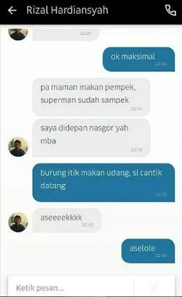 chat pantun ala driver ojol  Berbagai Sumber