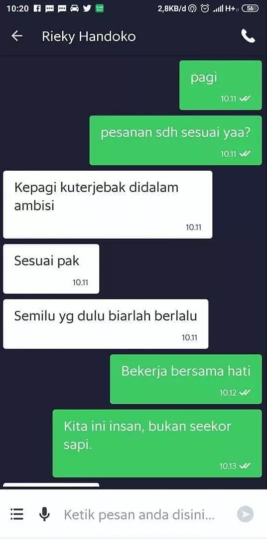 chat pantun ala driver ojol  Berbagai Sumber