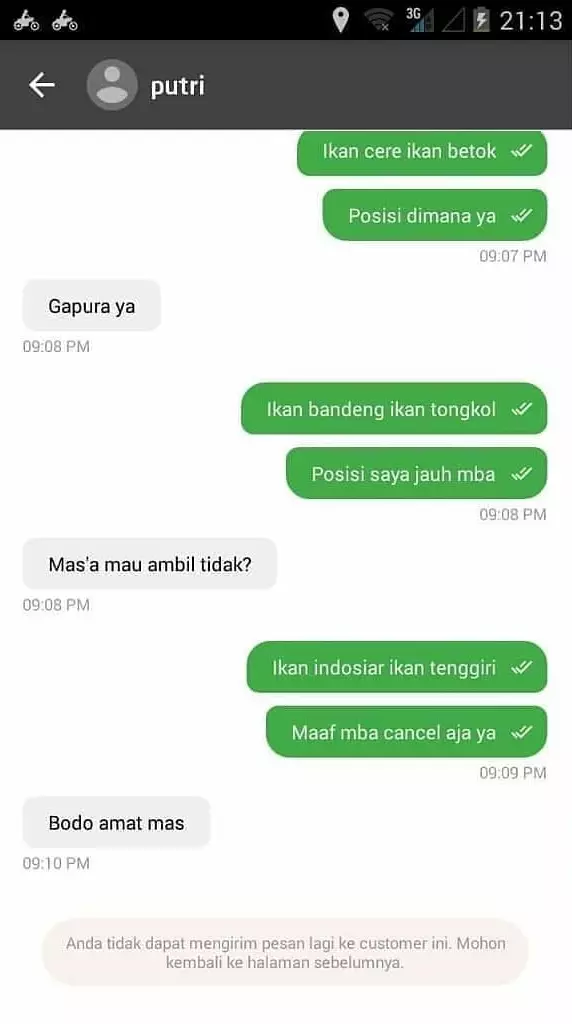 chat pantun ala driver ojol  Berbagai Sumber