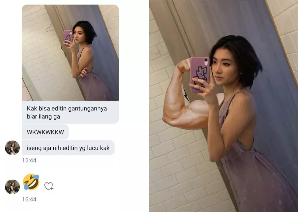 Wanita minta edit kocak Twitter/@tidakpakesoftex Wanita minta edit kocak Twitter/@tidakpakesoftex