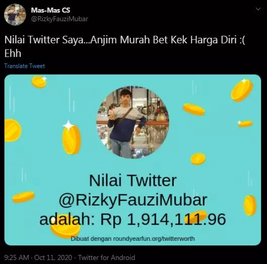 10 Cuitan lucu Nilai Twitter Saya istimewa